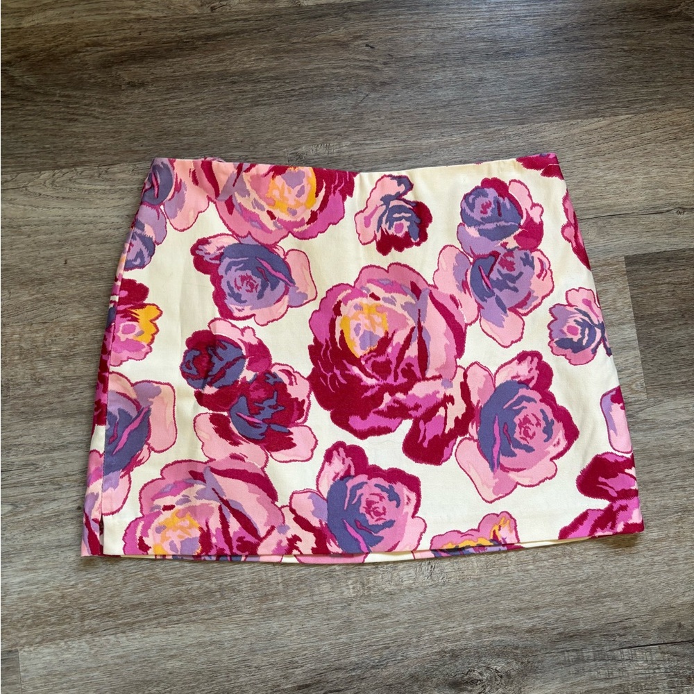 Express Floral Mini Skirt Size 9/10